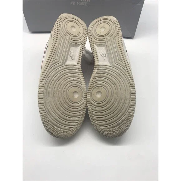 Nike Air Force 1 Low Gym Red/Wht Sneakers AV6252-101-6Y Pre Owned - Picture 5 of 7